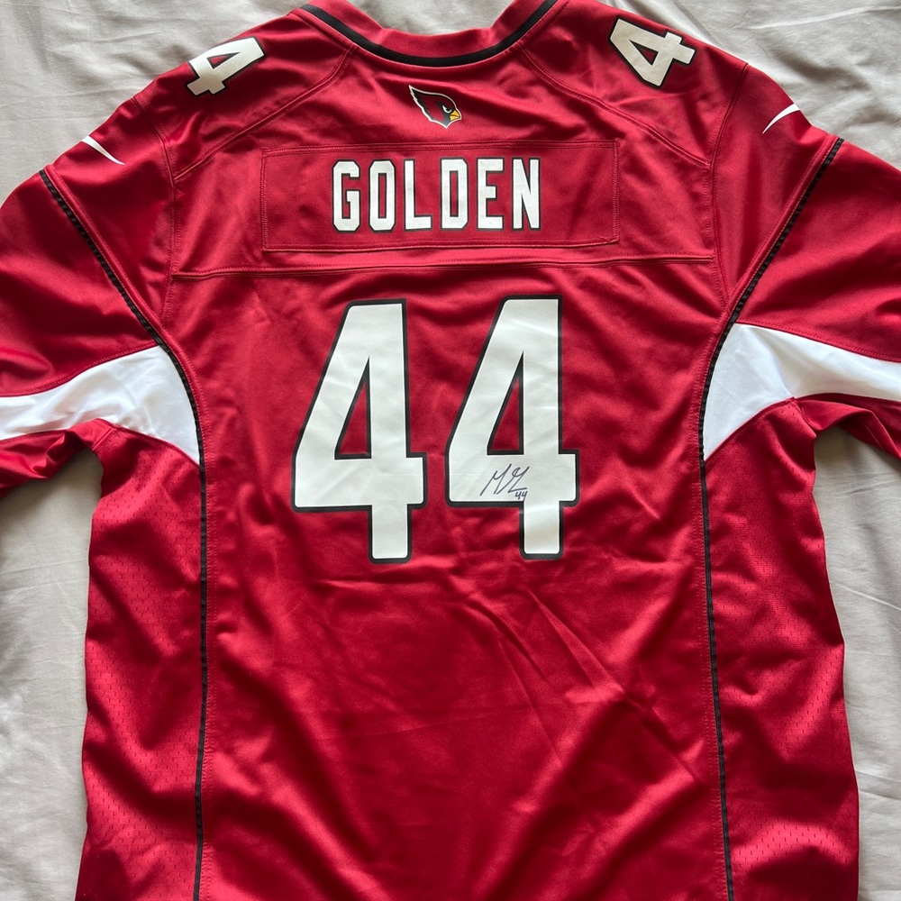 Cardinals NFL SIGNED Jersey- Marcus Golden 44 w Certificate of Authenticity